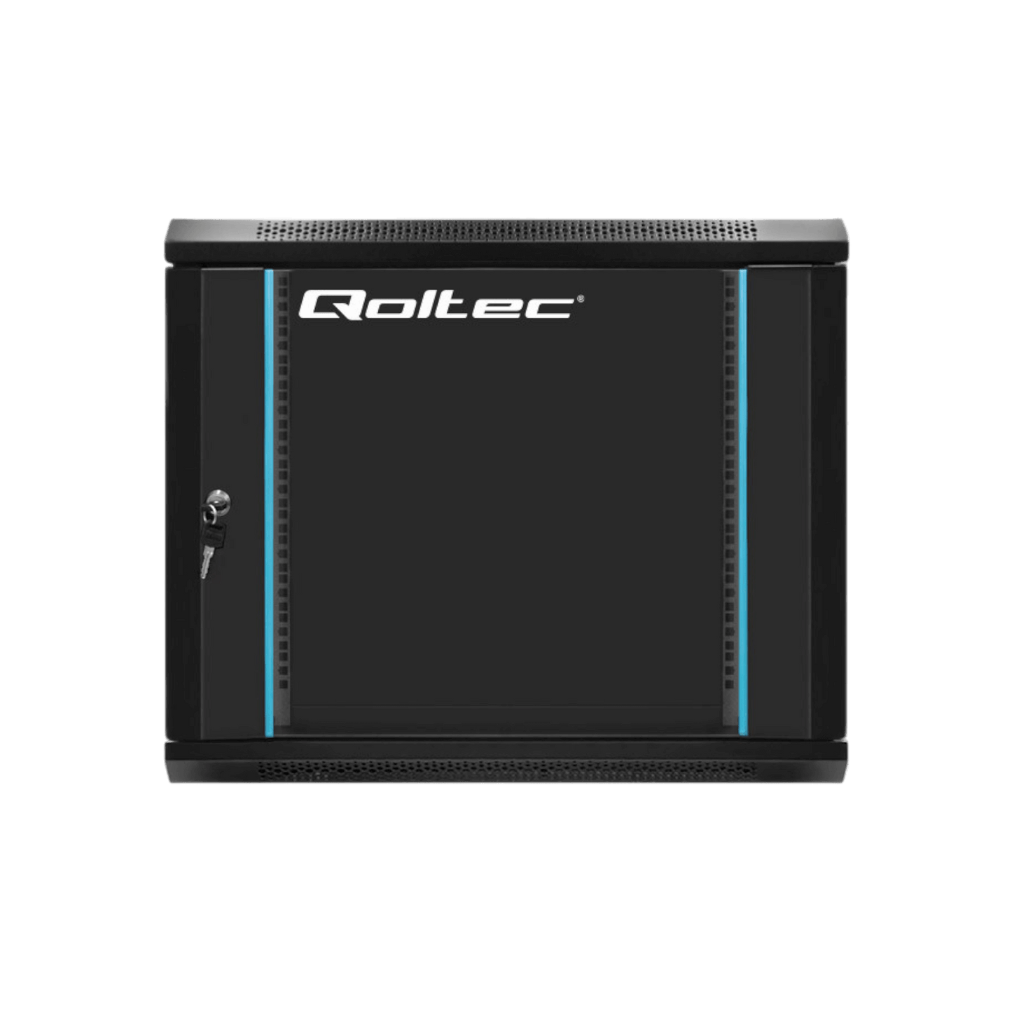 Szafa rack Qoltec 19" 9U 600x500x450mm wisząca Drzwi szklane Czarny