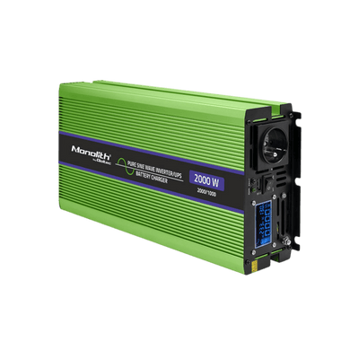 Przetwornica Qoltec Monolith 51942 12V na 230V 1000W/2000W LCD Czysta sinusoida.