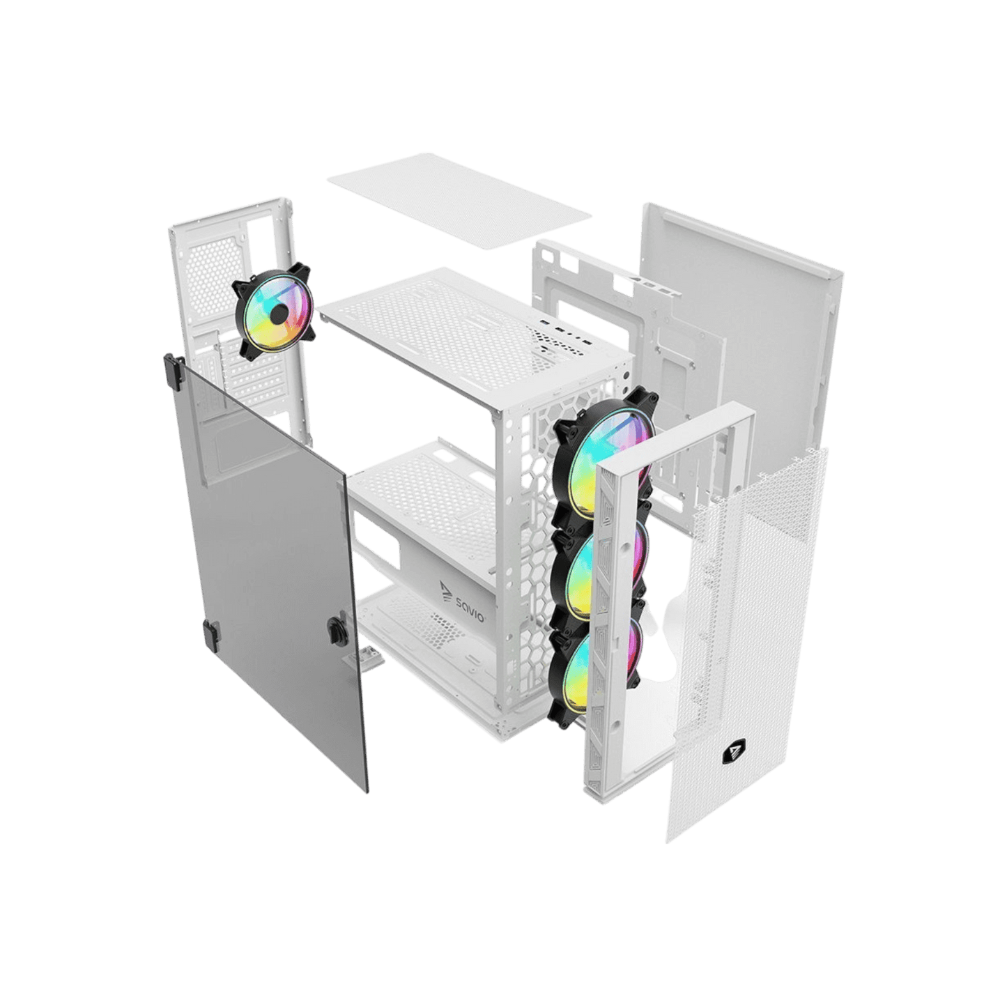 Obudowa Savio Raptor White X1 ARGB Mesh/Glass