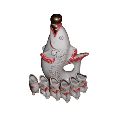Szklana rybka z porcelany