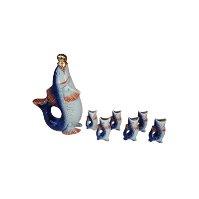 Szklana rybka z porcelany
