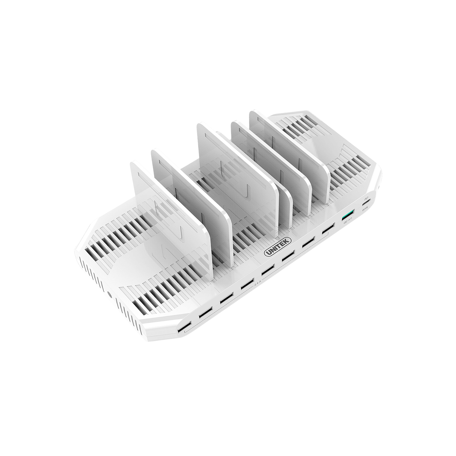 Stacja ładująca Unitek Y-2190 10x USB QC3.0 USB-C 160 W.