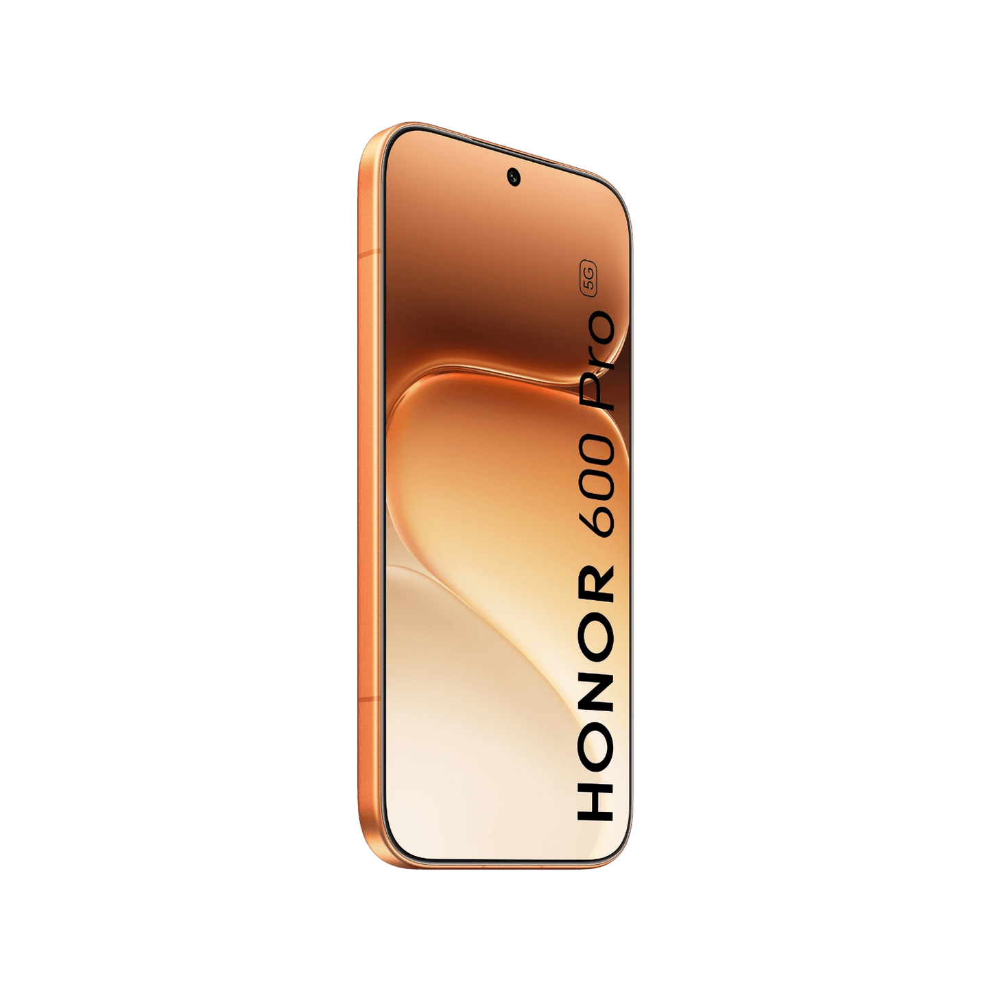 Smartfon HONOR 600 Pro 5G Pomarańczowy Przedni, lewy bok