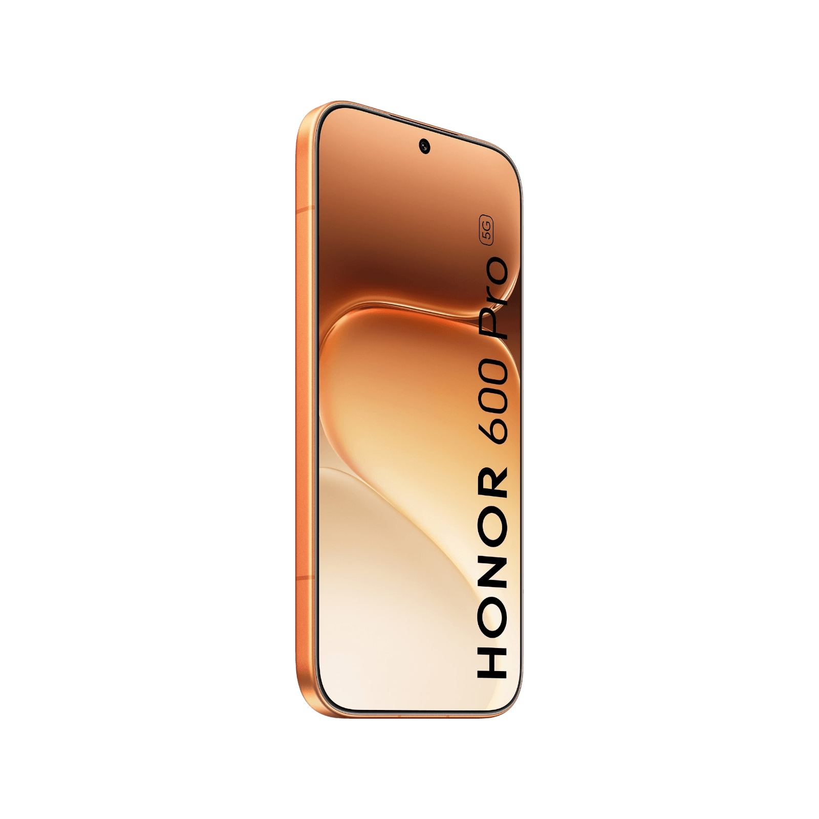 Smartfon HONOR 600 Pro 5G Pomarańczowy Przedni, lewy bok