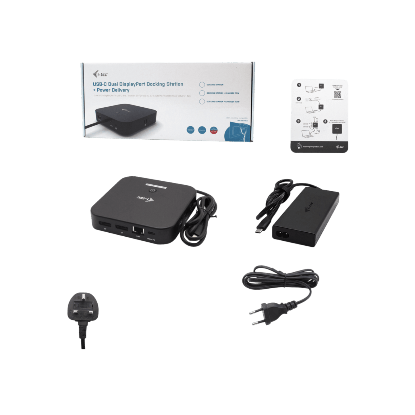 Stacja dokująca i-tec USB-C Dual Display Docking Station Power Delivery 100 W + Zasilacz i-tec Universal Charger 100 W