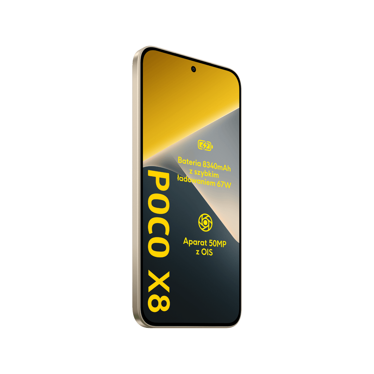 Smartfon POCO X8 Pomarańczowy Przedni lewy bok