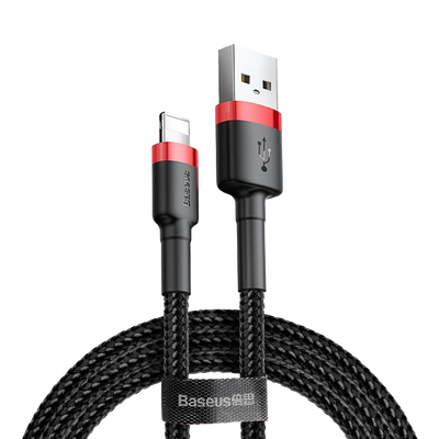 Kabel USB-A Lightning Baseus Cafule 2.4A 0.5m Czarno-czerwony od Baseus w SimplyBuy.pl