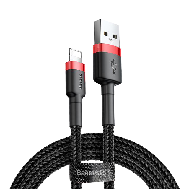 Kabel USB-A Lightning Baseus Cafule 2.4A 0.5m Czarno-czerwony od Baseus w SimplyBuy.pl