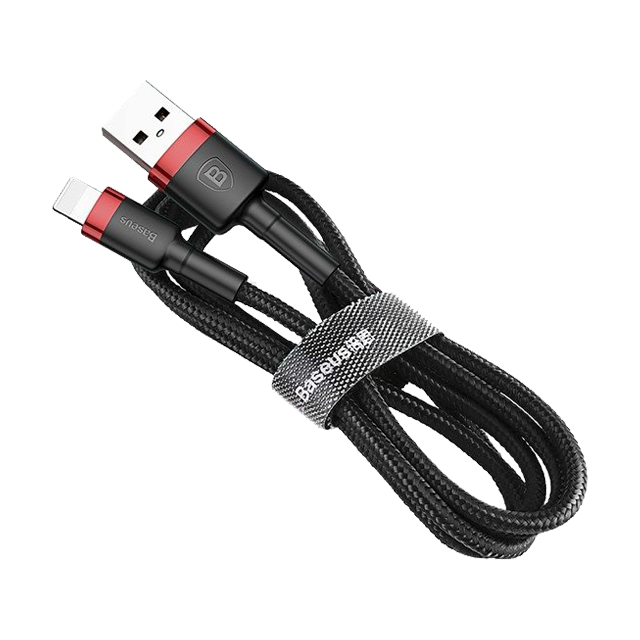 Kabel USB-A Lightning Baseus Cafule 2.4A 1m Czarno-czerwony od Baseus w SimplyBuy.pl