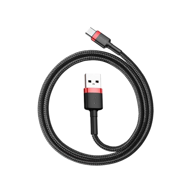 Nylonowy kabel USB-A - USB-C Baseus Cafule Quick Charge 3.0 3A 0.5m Czarno-czerwony od Baseus w SimplyBuy.pl