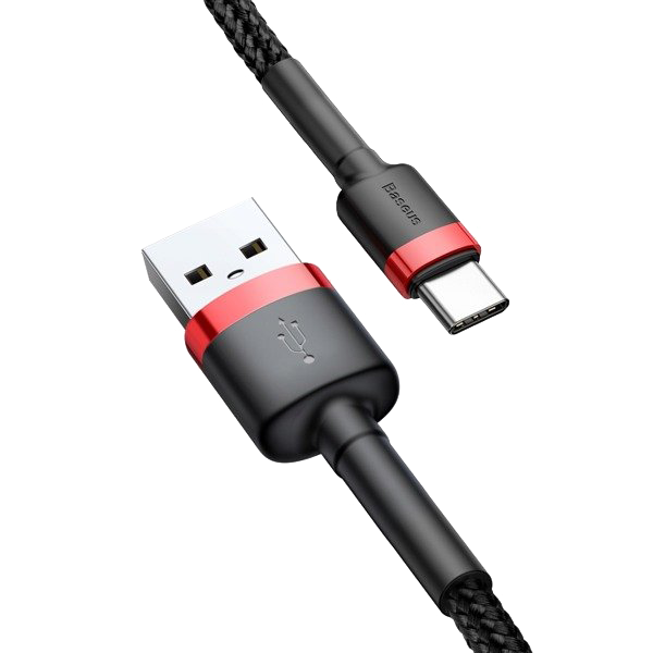 Nylonowy kabel USB-A - USB-C Baseus Cafule Quick Charge 3.0 3A 0.5m Czarno-czerwony od Baseus w SimplyBuy.pl