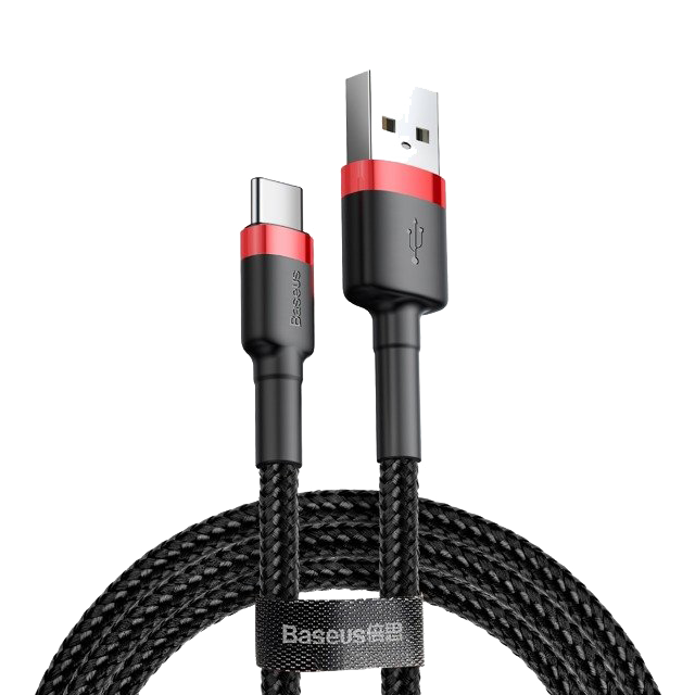 Nylonowy kabel USB-A - USB-C Baseus Cafule Quick Charge 3.0 3A 1m Czarno-czerwony od Baseus w SimplyBuy.pl