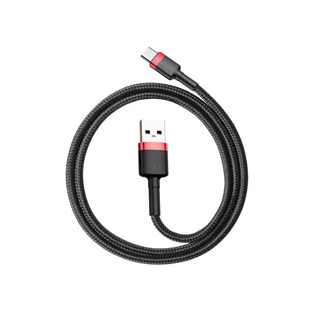 Nylonowy kabel USB-A - USB-C Baseus Cafule Quick Charge 3.0 3A 1m Czarno-czerwony od Baseus w SimplyBuy.pl