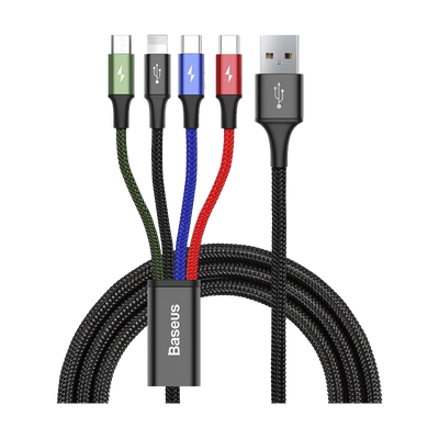 Baseus Fast 4-in-1 Lightning - Micro USB - 2x USB Type-C 1.2m od Baseus w SimplyBuy.pl