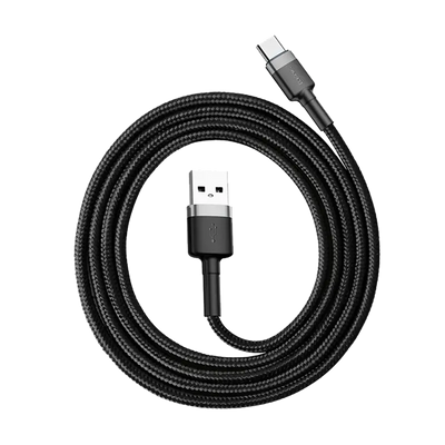 Kabel USB do USB-C Baseus Cafule 1m, Czarno-szary (CATKLF-BG1) od Baseus w SimplyBuy.pl