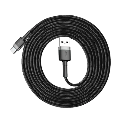 Kabel USB do USB-C Baseus Cafule 2m, Czarno-szary (CATKLF-CG1) od Baseus w SimplyBuy.pl