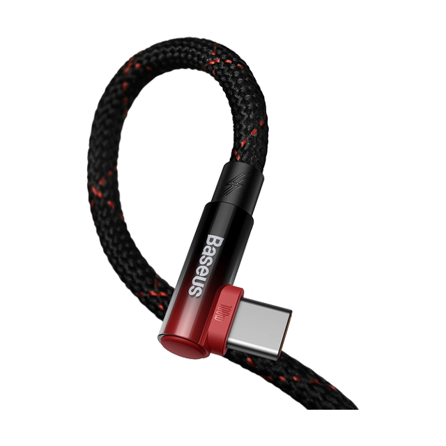 Kątowy kabel USB-A - USB-C Baseus MVP 2 100W 1m Czarno-Czerwony od Baseus w SimplyBuy.pl