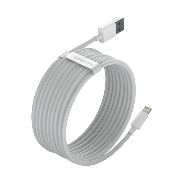 Kabel USB-A Lightning Baseus Simple Wisdom 2.4A 1.5m Biały (2-pack) od Baseus w SimplyBuy.pl