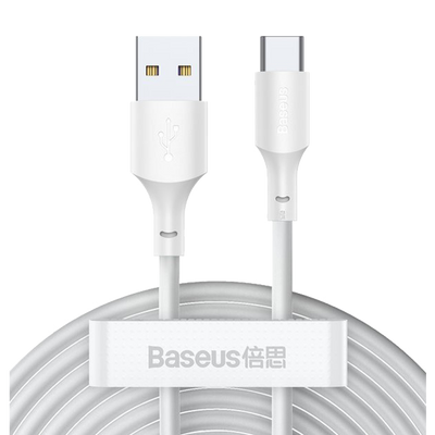 Kabel USB-A - USB-C Baseus Simple Wisdom 5A 40W Xiaomi FC QC 3.0 Biały (2-pack) od Baseus w SimplyBuy.pl
