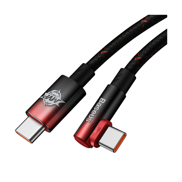 Kątowy kabel USB-C - USB-C Baseus MVP 2 100W 1m Czarno-Czerwony od Baseus w SimplyBuy.pl