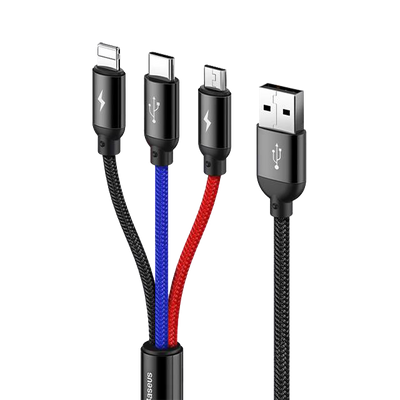 Kabel USB-A - Lightning, Micro, USB-C Baseus Three Primary Colors 3w1 1.2m od Baseus w SimplyBuy.pl
